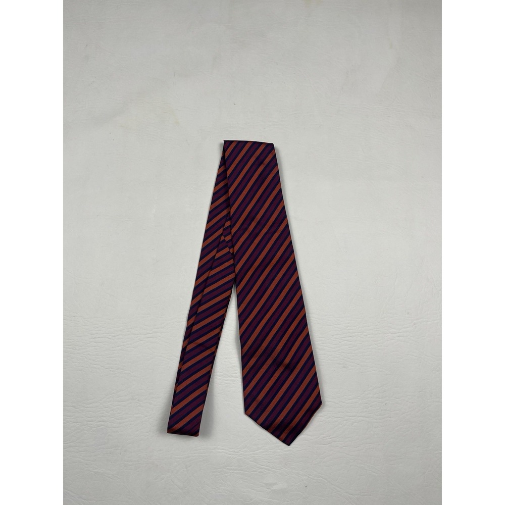 Turnbull & Asser Tie Mens Blue Red Orange Striped 100% Silk Handmade England